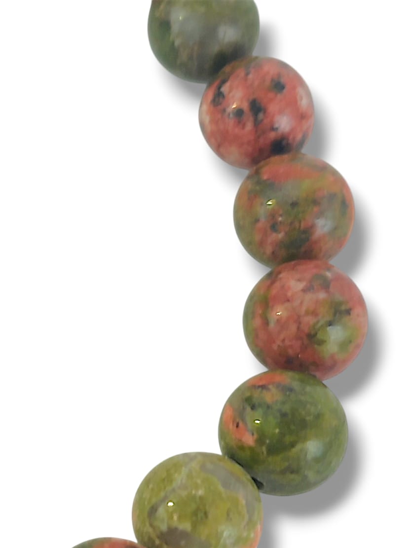 Pulsera de unakita natural 8mm para meditación y Reiki