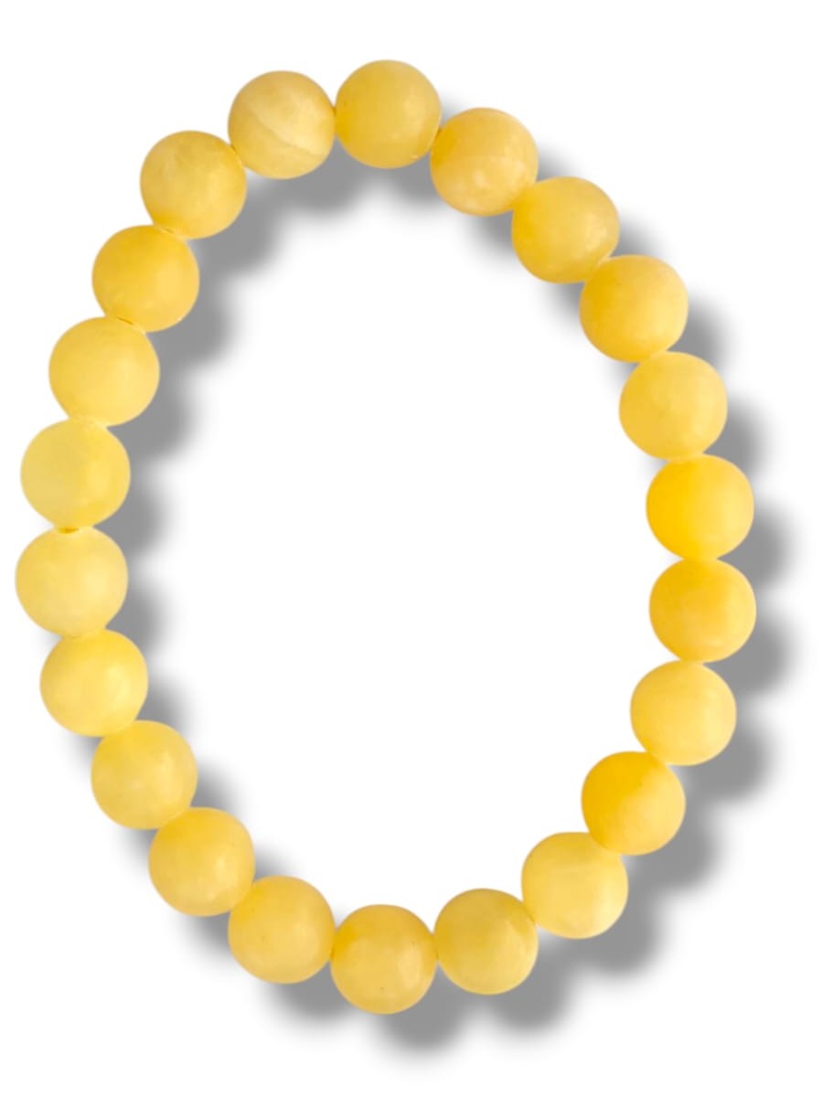 pulsera de calcita amarilla natural para calmar la ansiedad y equilibrar emociones