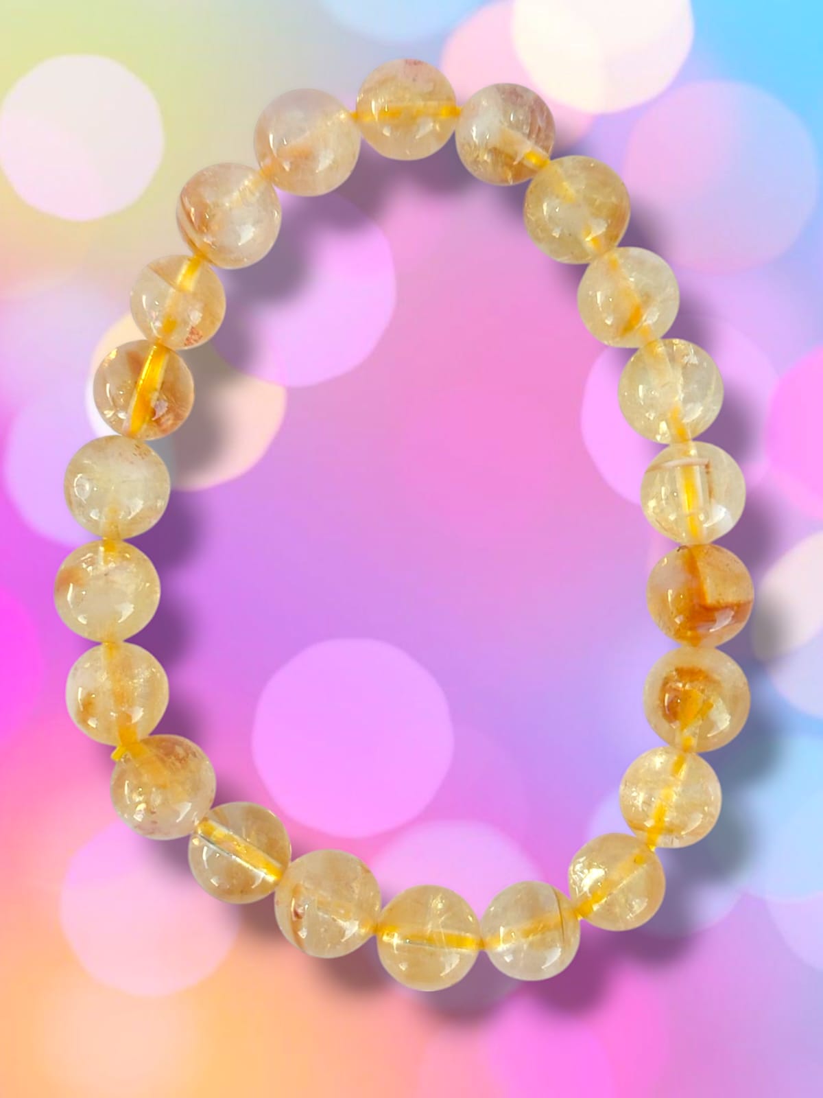 Pulsera de Citrino 8mm – Joya energética para atraer abundancia y prosperidad