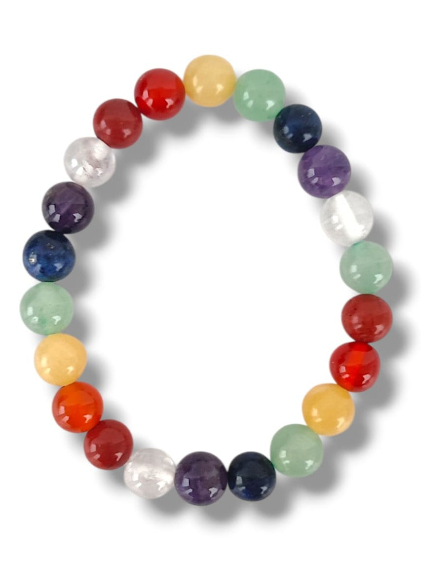 Pulsera de 7 chakras 8mm con piedras naturales energéticas