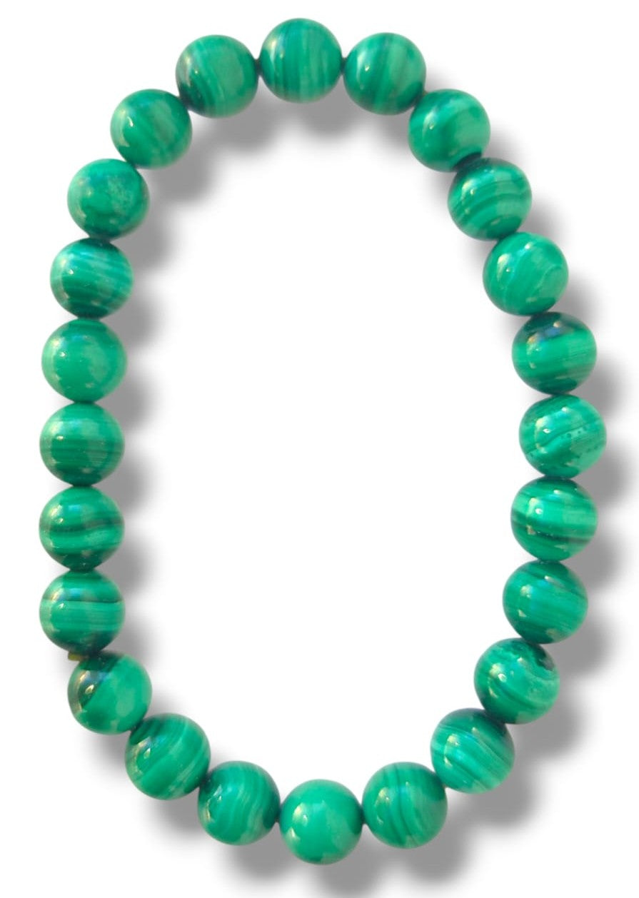 Pulsera de malaquita natural 8mm protección energética y transformación personal