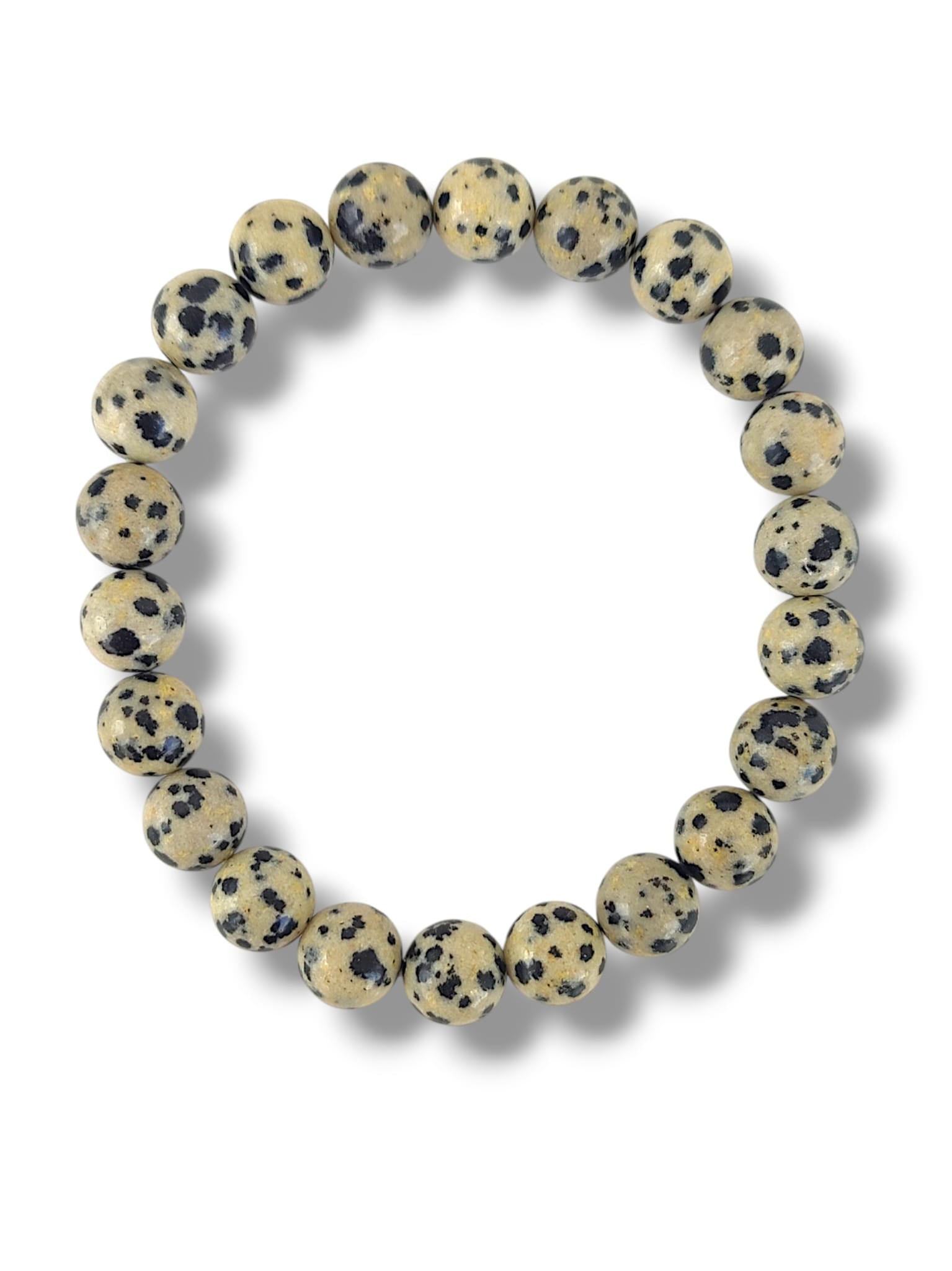 pulsera de jaspe dalmata natural piedras minerales blancas negras