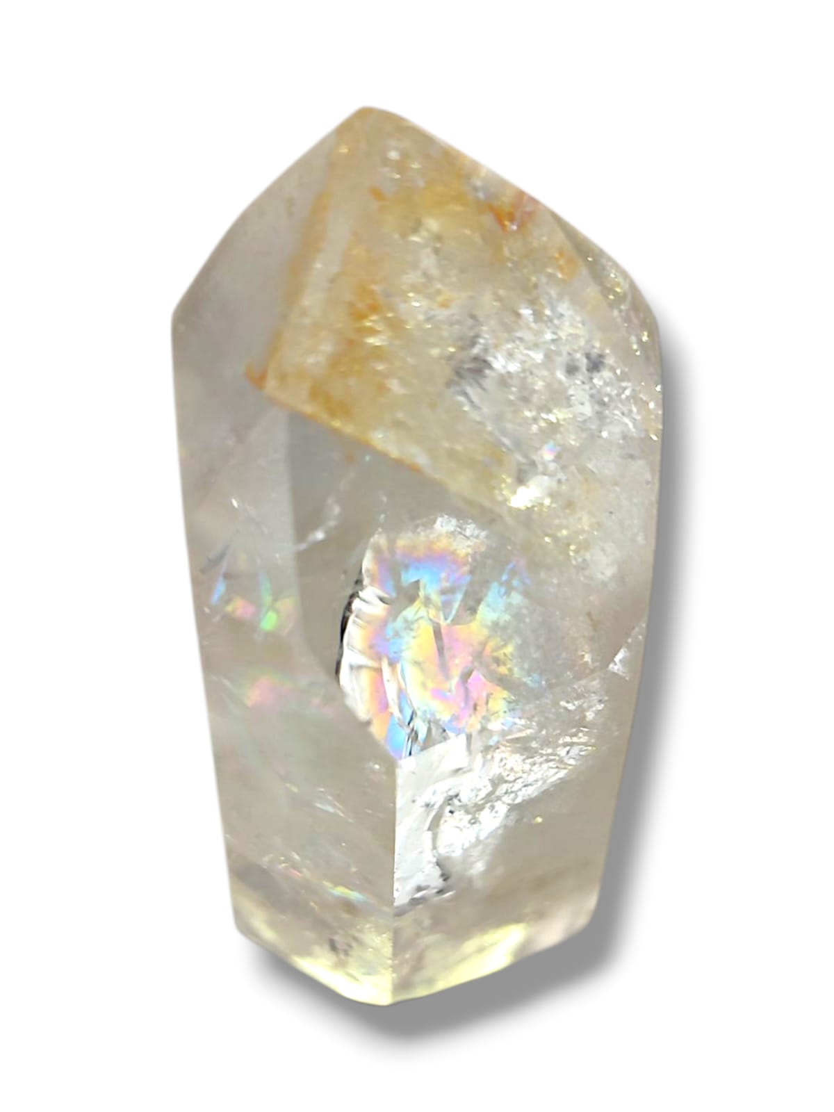 punta de cuarzo arcoíris mineral de alta vibración para reiki y limpieza energética