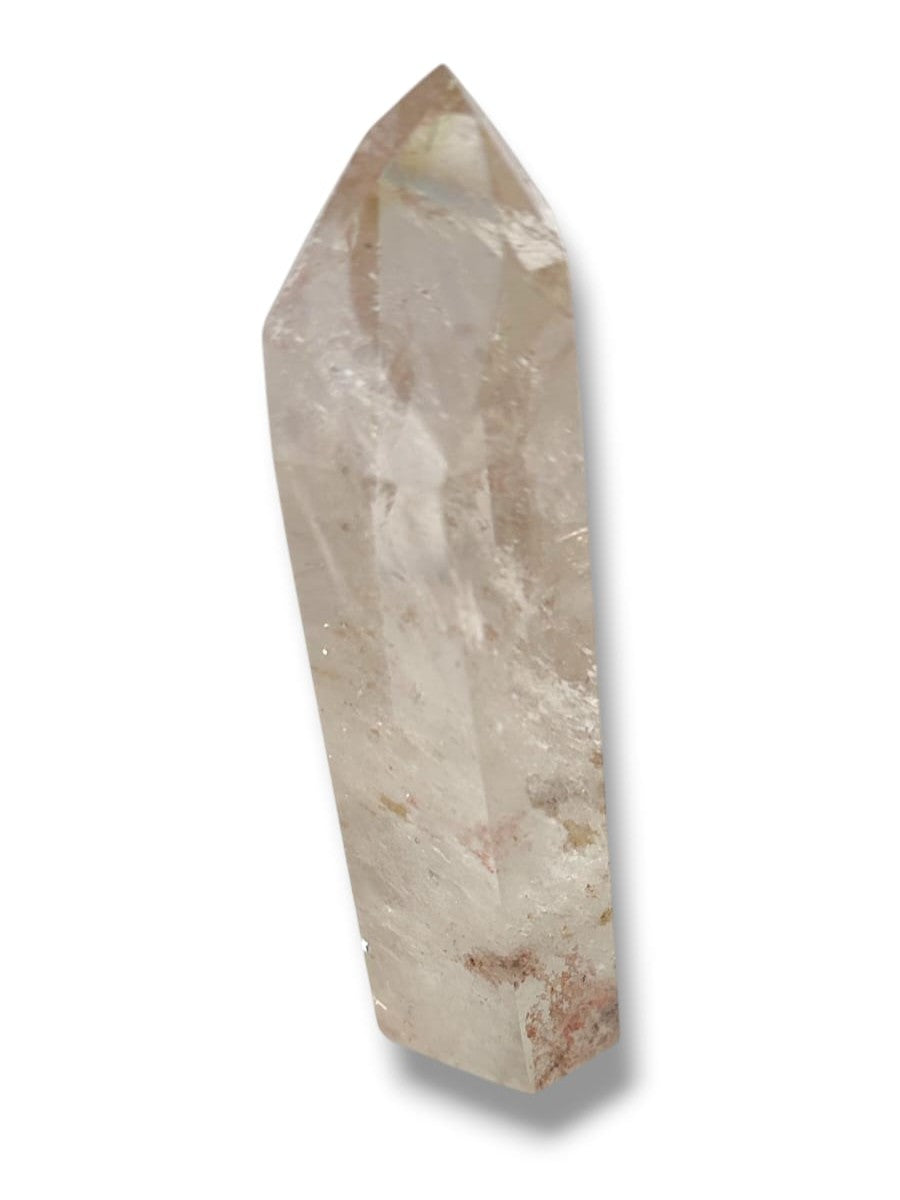 Detalle de la Punta de Cuarzo Ahumado con Hematite – ideal para Reiki y terapias holísticas.