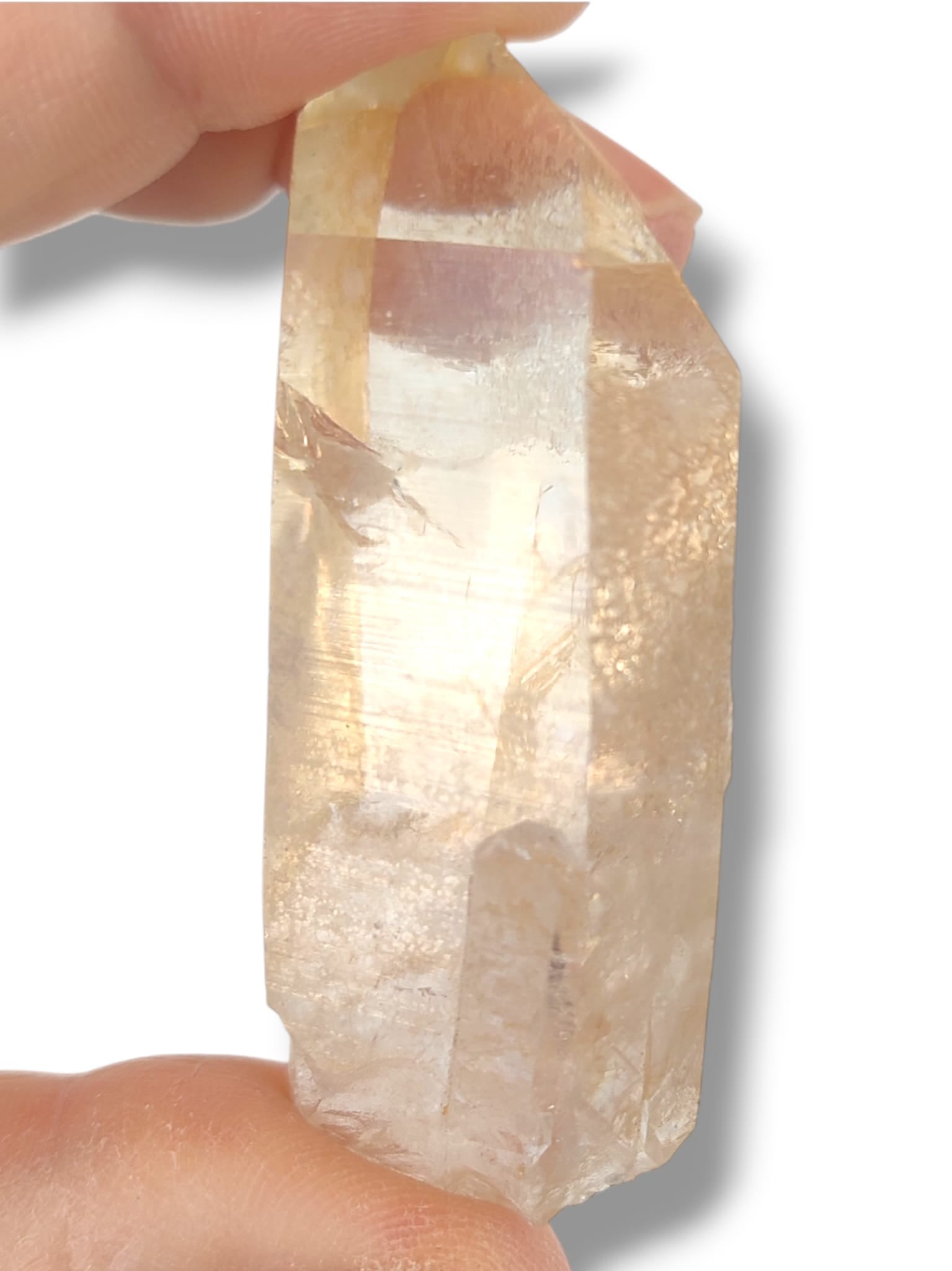 punta de cuarzo hematoide arcoiris alta vibracion mineral natural