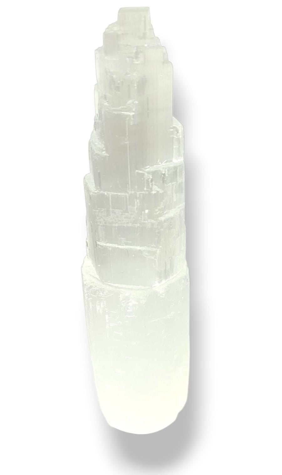 torre de selenita blanca grande natural de Marruecos