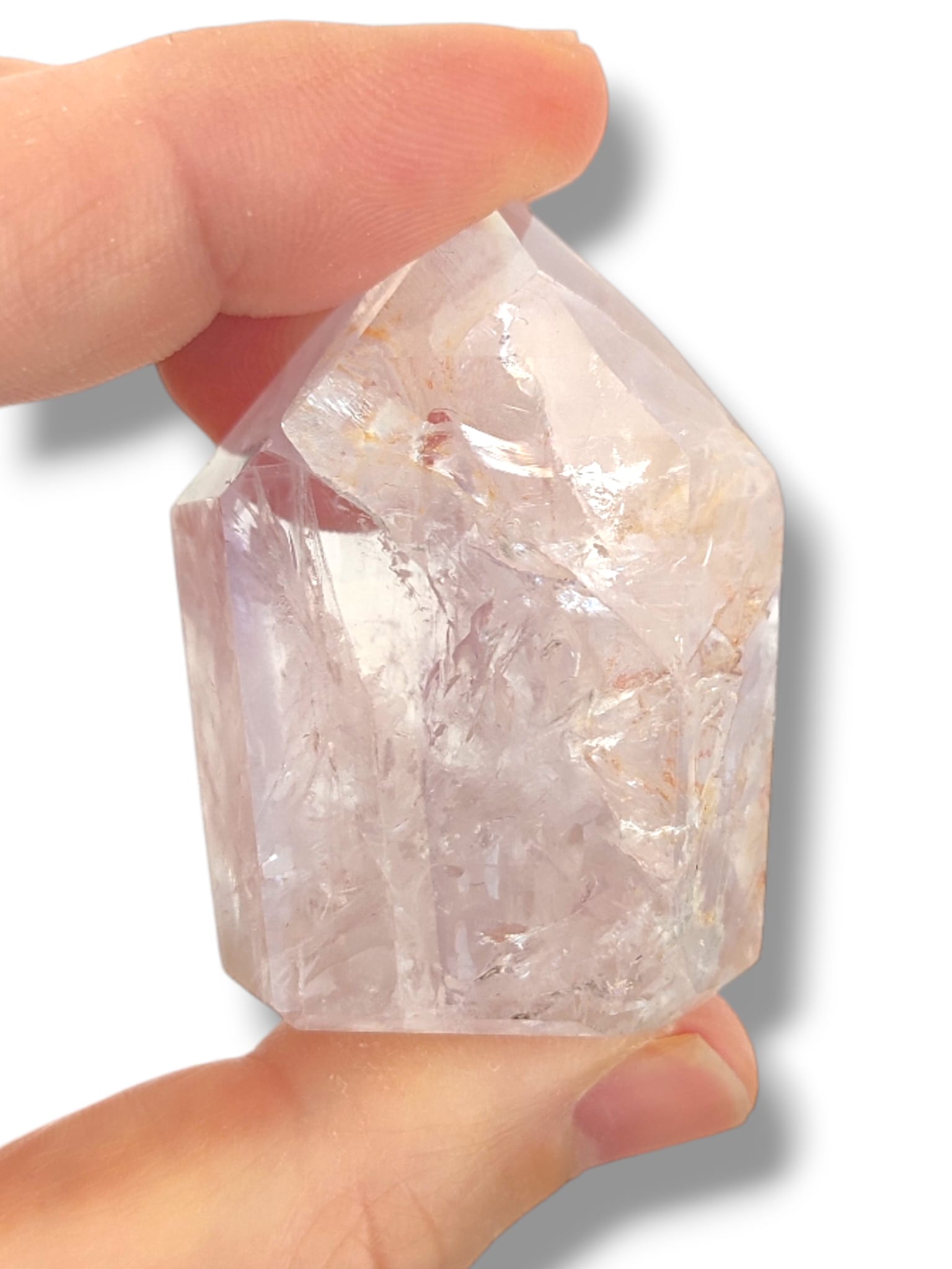 cristal de amatista con inclusiones punta de amatista para meditación