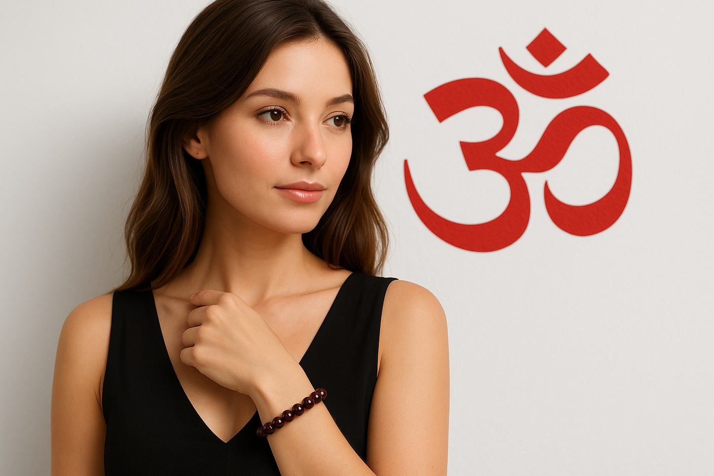 Joya energética pulsera granate 8mm – piedra semipreciosa de protección y vitalidad