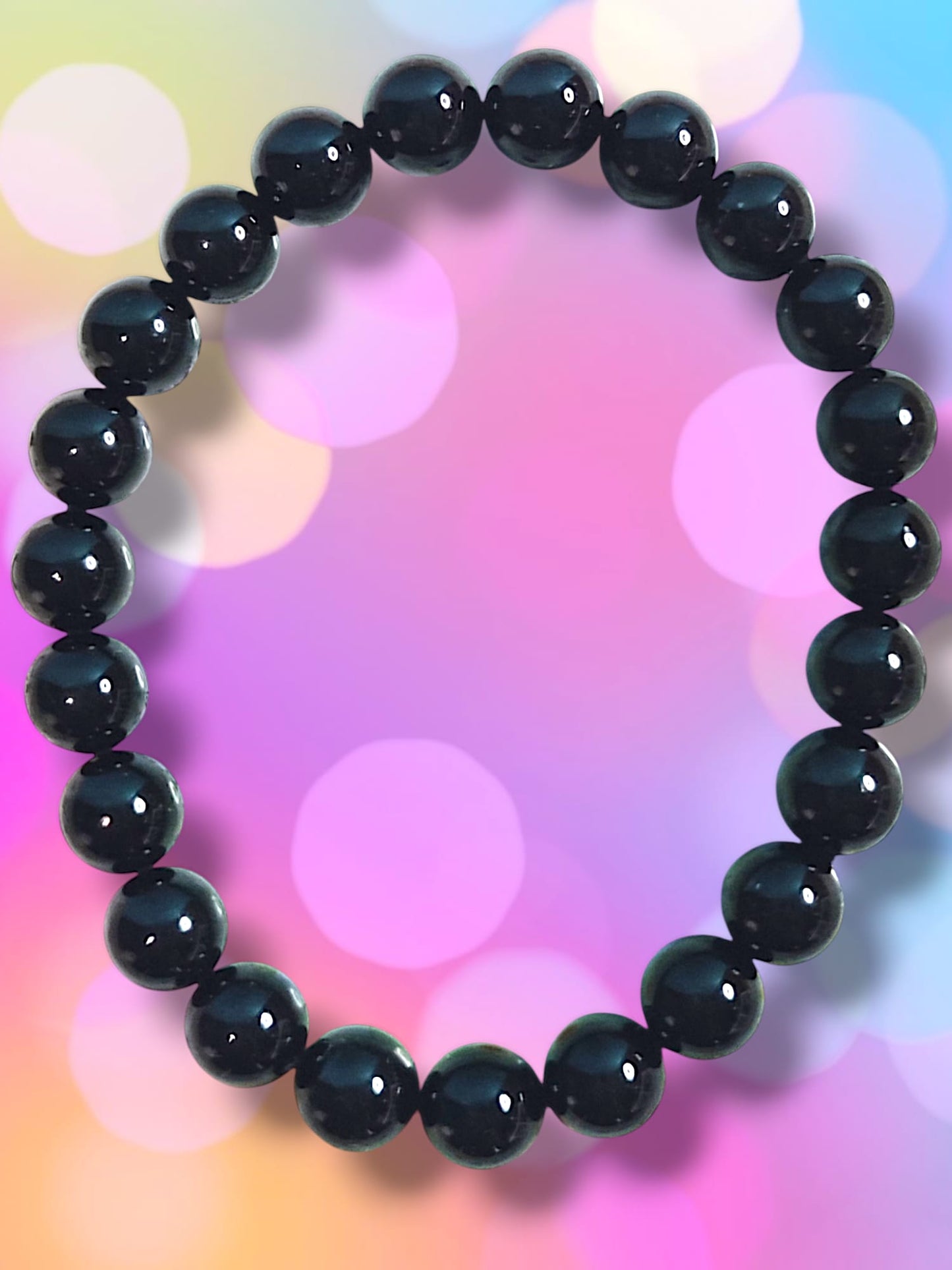 Pulsera  de Turmalina Negra 8mm - Protección Fuerte, Seguridad y Confianza