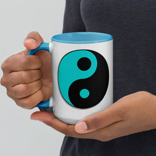 Taza grande de colección con el símbolo Yin Yang para beber te y cafe